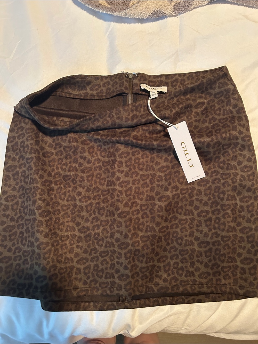 Gilli Brown Leopard-Print Mini Skirt